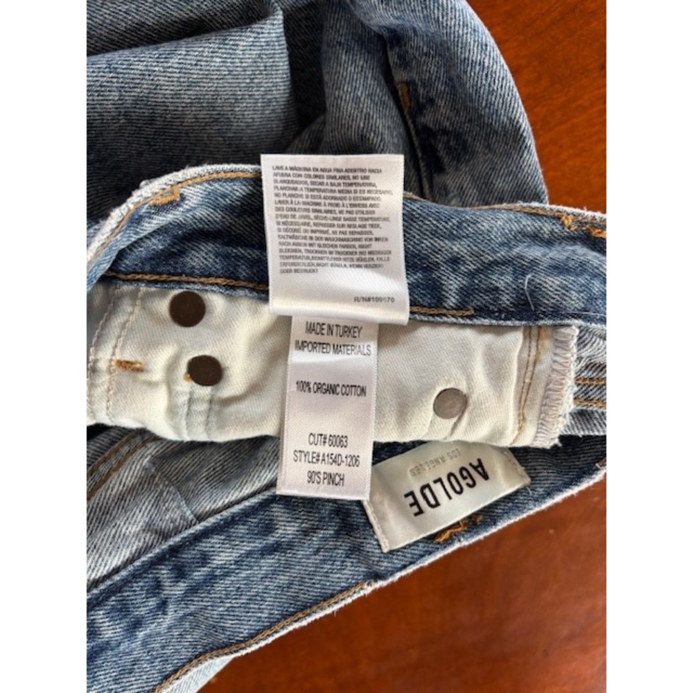 AGOLDE 90s Pinch Waist High Rise Straight Leg Jeans Light Blue Denim Size 26 - Picture 10 of 16